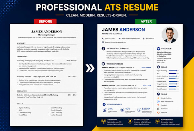 rewrite and improve your ats resume professionally